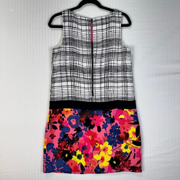 Ann Taylor LOFT Mini Dress Size 6 Drop Waist Floral Plaid Business Casual - Picture 2 of 7